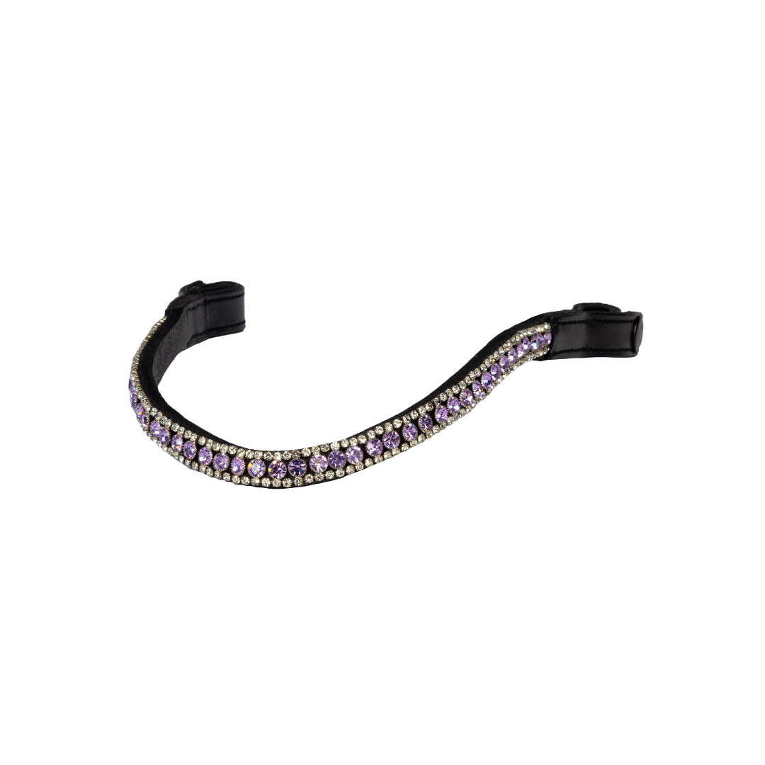 Black Browband with light purple crystals 