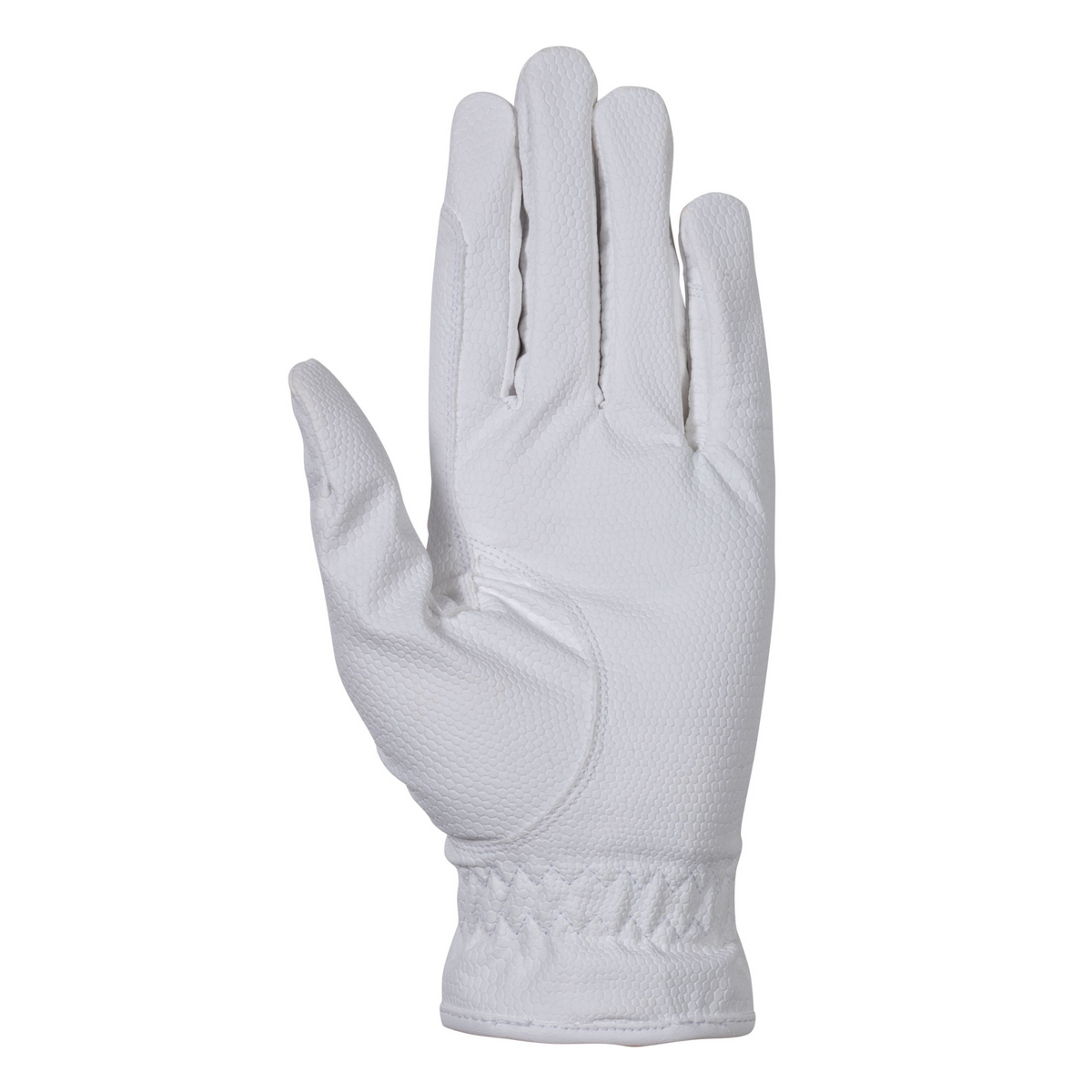 Inside of white horse riding gloves