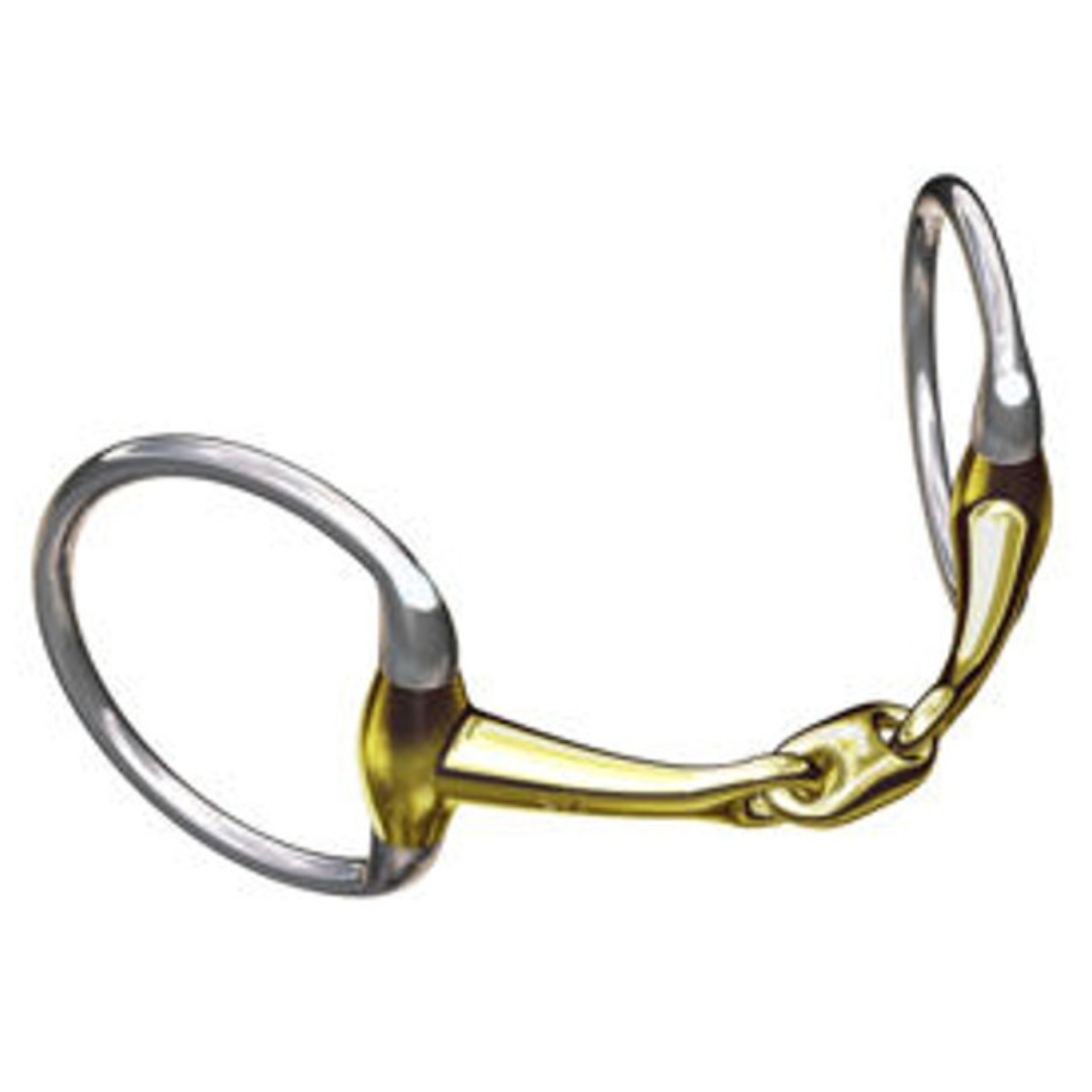 gold double jointed bit with eggbutt ends