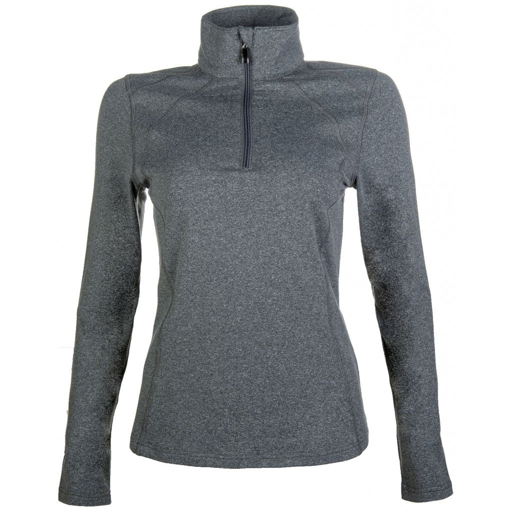 HKM's Grey thermal riding top against a white background.