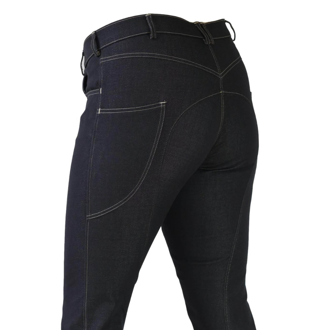 Black Bootleg Denim Riding Jeans