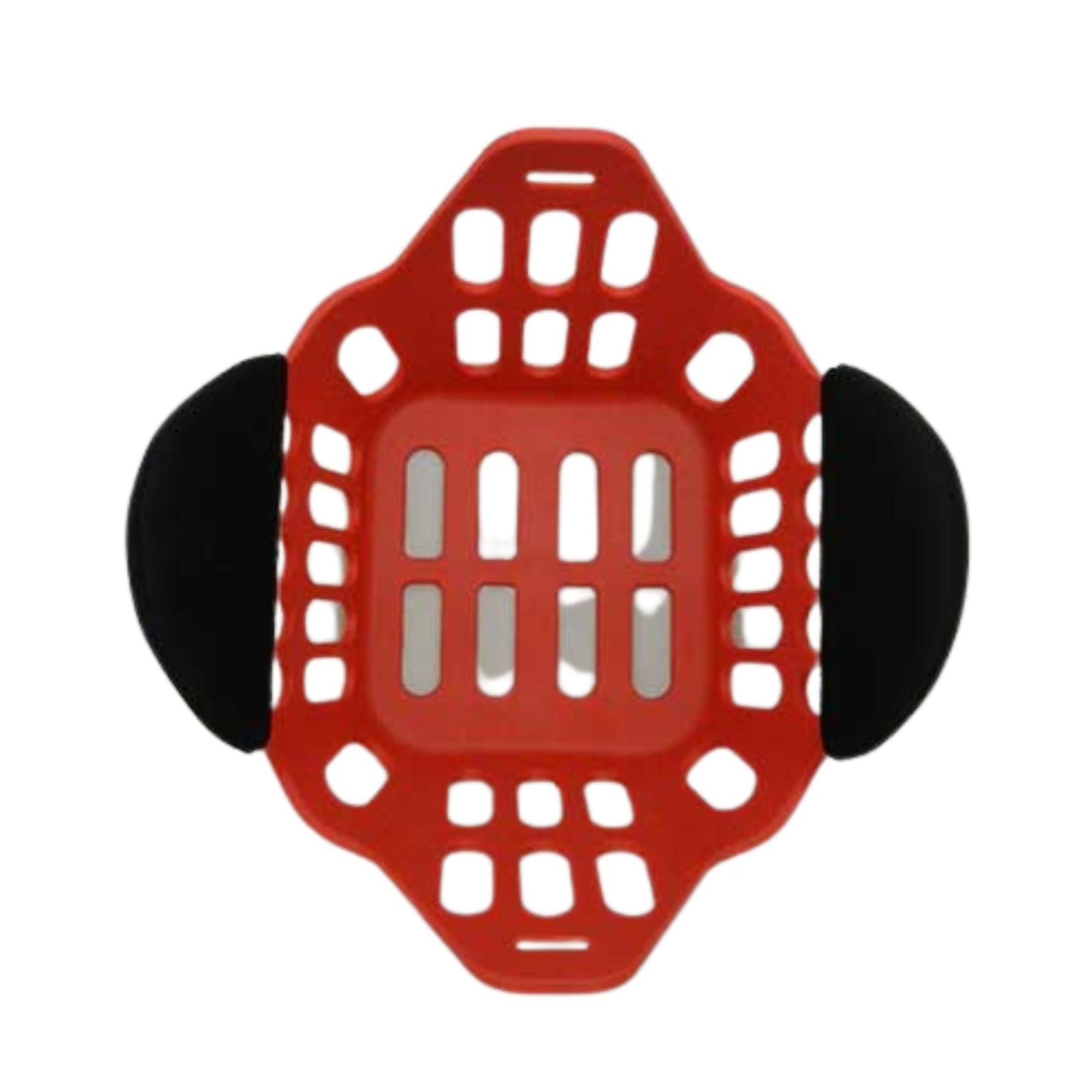 Red greenguard grazing muzzle with greenguard covers.